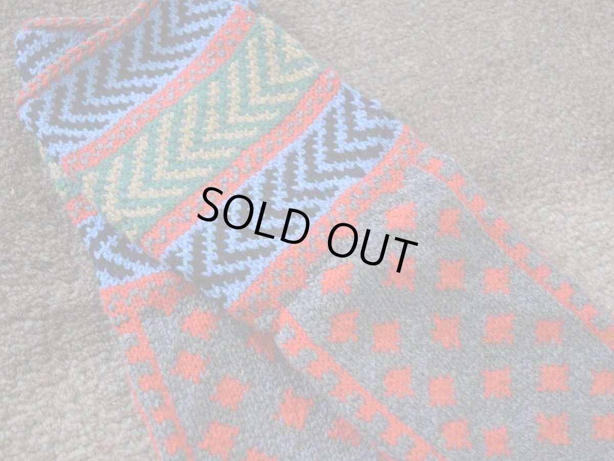 画像3: 新品 イラン製 アクリル混ウール ミドル 24-25 cm 手編み靴下 ニットルームソックス Long Knit Room Socks n-am2425-18h3a4 (3)