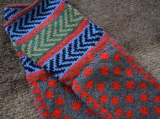 画像3: 新品 イラン製 アクリル混ウール ミドル 24-25 cm 手編み靴下 ニットルームソックス Long Knit Room Socks n-am2425-18h3a4 (3)