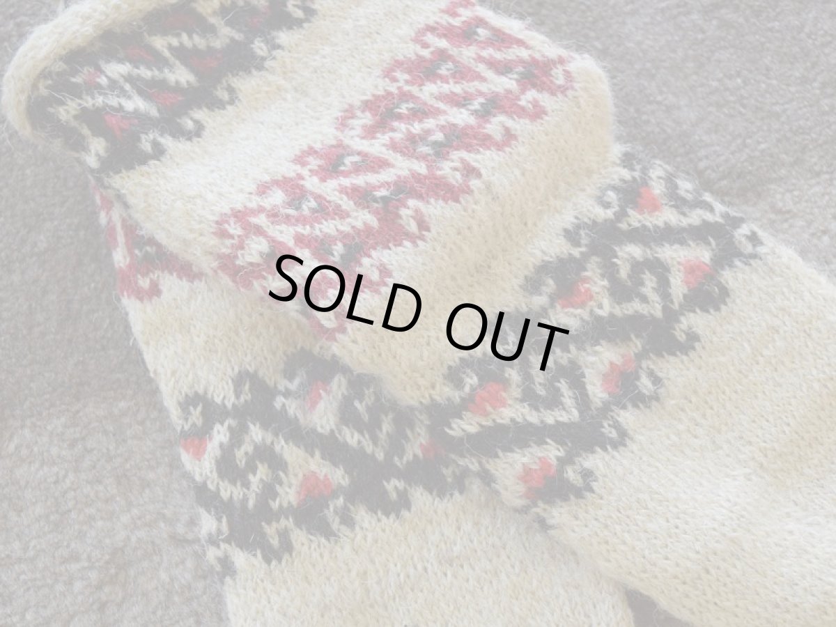 画像3: 新品 イラン製 ウール ミドル 24-25 cm 手編み靴下 ニットルームソックス Long Knit Room Socks n-wm2425-10h4a5 (3)