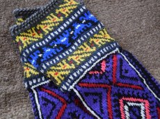 画像3: 新品 イラン製 アクリル混ウール ミドル 24-25 cm 手編み靴下 ニットルームソックス Long Knit Room Socks n-am2425-19h3a4 (3)