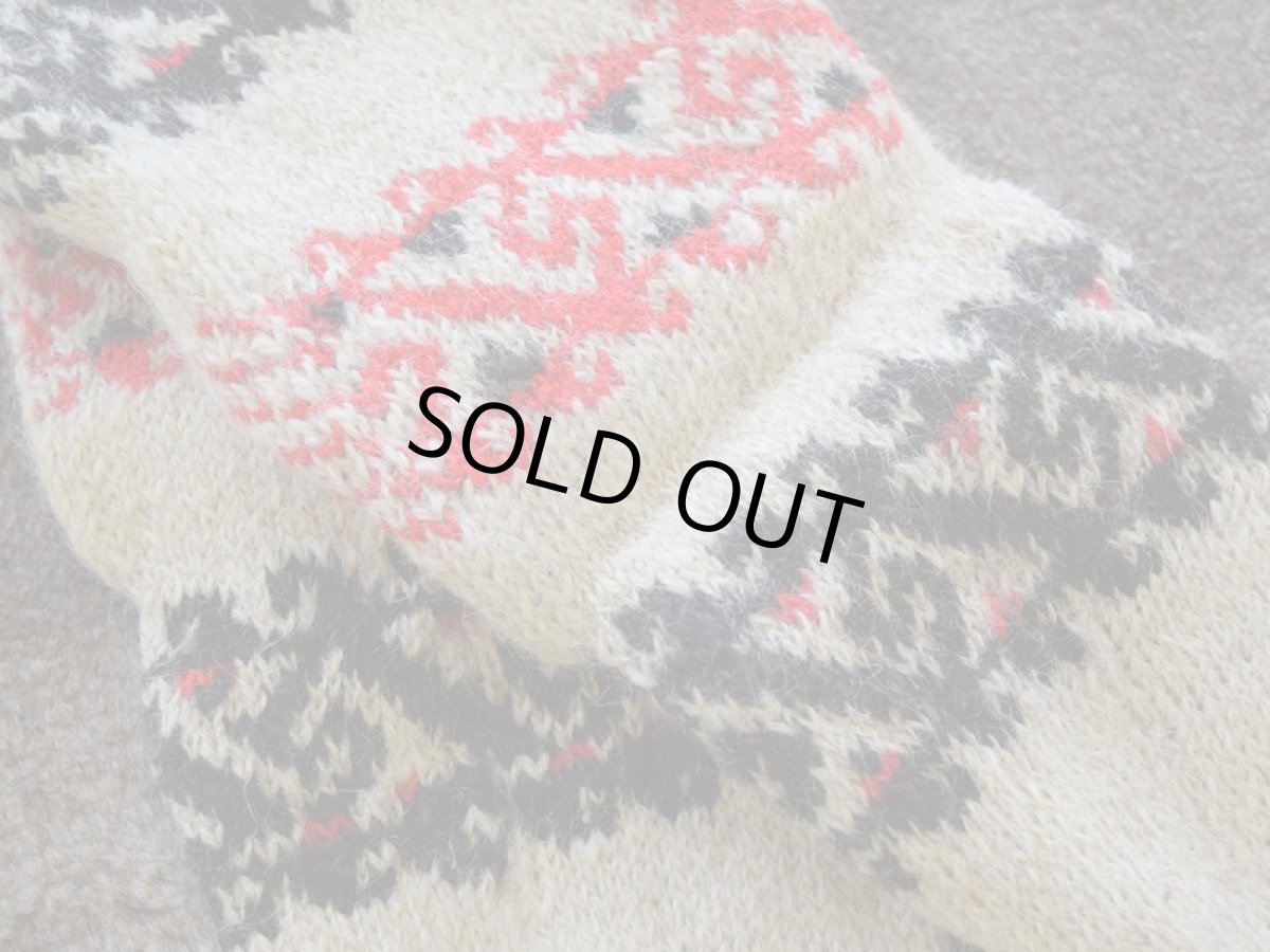 画像3: 新品 イラン製 ウール ミドル 24-25 cm 手編み靴下 ニットルームソックス Long Knit Room Socks n-wm2425-9h4a5 (3)