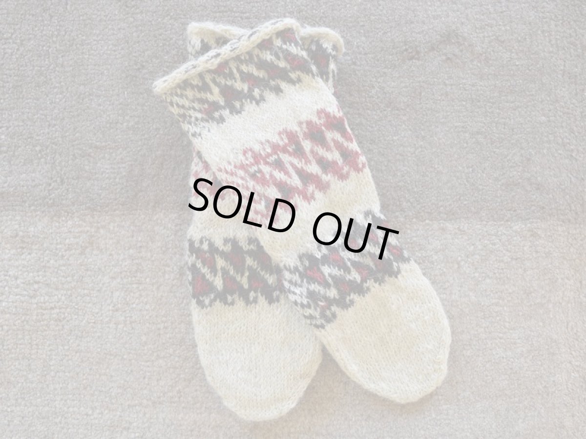 画像1: 新品 イラン製 ウール ミドル 24-25 cm 手編み靴下 ニットルームソックス Long Knit Room Socks n-wm2425-12h4a5 (1)