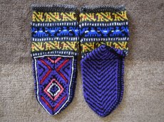 画像2: 新品 イラン製 アクリル混ウール ミドル 24-25 cm 手編み靴下 ニットルームソックス Long Knit Room Socks n-am2425-19h3a4 (2)