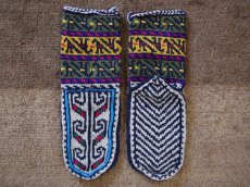 画像2: 新品 イラン製 アクリル混ウール ミドル 24-25 cm 手編み靴下 ニットルームソックス Long Knit Room Socks n-am2425-23h4a5 (2)