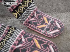 画像7: 新品 イラン製 ウール ミドル 26-27 cm 手編み靴下 ニットルームソックス Long Knit Room Socks n-wm2627-159h4a5 (7)