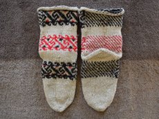 画像2: 新品 イラン製 ウール ミドル 24-25 cm 手編み靴下 ニットルームソックス Long Knit Room Socks n-wm2425-9h4a5 (2)