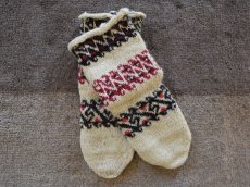 画像1: 新品 イラン製 ウール ミドル 24-25 cm 手編み靴下 ニットルームソックス Long Knit Room Socks n-wm2425-10h4a5 (1)