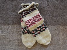 画像1: 新品 イラン製 ウール ミドル 24-25 cm 手編み靴下 ニットルームソックス Long Knit Room Socks n-wm2425-10h4a5 (1)