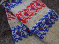 画像3: 新品 イラン製 ウール ミドル 24-25 cm 手編み靴下 ニットルームソックス Long Knit Room Socks n-wm2425-15h4a5 (3)