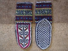 画像2: 新品 イラン製 アクリル混ウール ミドル 24-25 cm 手編み靴下 ニットルームソックス Long Knit Room Socks n-am2425-24h4a5 (2)