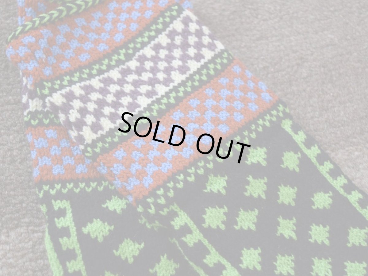 画像3: 新品 イラン製 アクリル混ウール ミドル 24-25 cm 手編み靴下 ニットルームソックス Long Knit Room Socks n-am2425-17h3a4 (3)