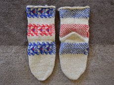 画像2: 新品 イラン製 ウール ミドル 24-25 cm 手編み靴下 ニットルームソックス Long Knit Room Socks n-wm2425-15h4a5 (2)