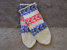 画像1: 新品 イラン製 ウール ミドル 24-25 cm 手編み靴下 ニットルームソックス Long Knit Room Socks n-wm2425-15h4a5 (1)