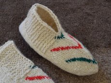 画像3: 新品 イラン製 ウール ショート くるぶし丈 24-25 cm 手編み靴下 ニットルームソックス Long Knit Room Socks n-ws2425-74h2a3 (3)