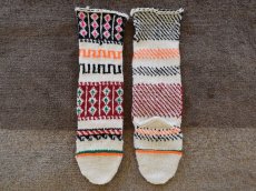 画像2: 新品 イラン製 アクリル混ウール ロング 22-23 cm 手編み靴下 ニットルームソックス Long Knit Room Socksn-al2223-29h5a7 (2)