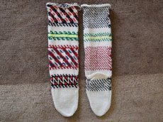 画像2: 新品 イラン製 アクリル混ウール ロング 23-24 cm 手編み靴下 ニットルームソックス Long Knit Room Socks n-al2324-50h5a7 (2)