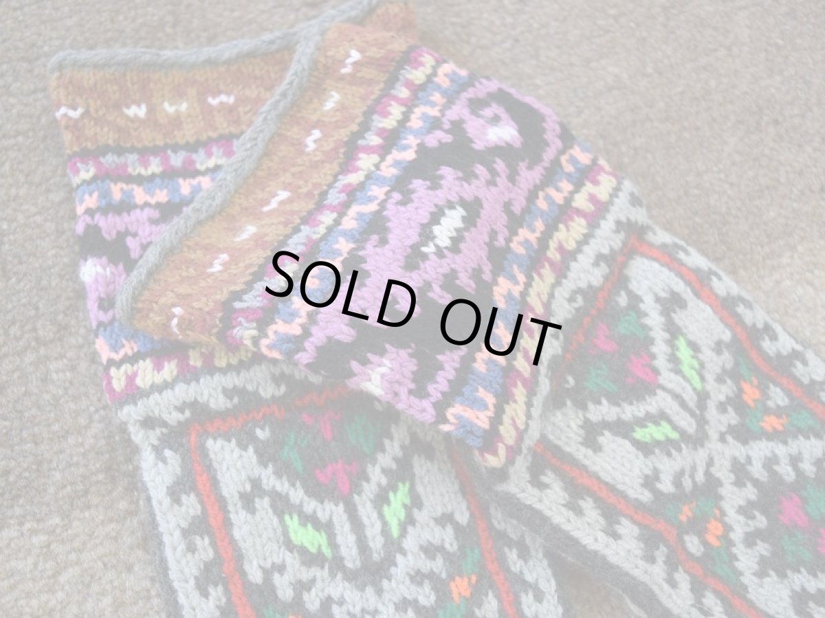 画像3: 新品 イラン製 アクリル混ウール ミドル 22-23 cm 手編み靴下 ニットルームソックス Long Knit Room Socks n-am2223-86h4a5 (3)