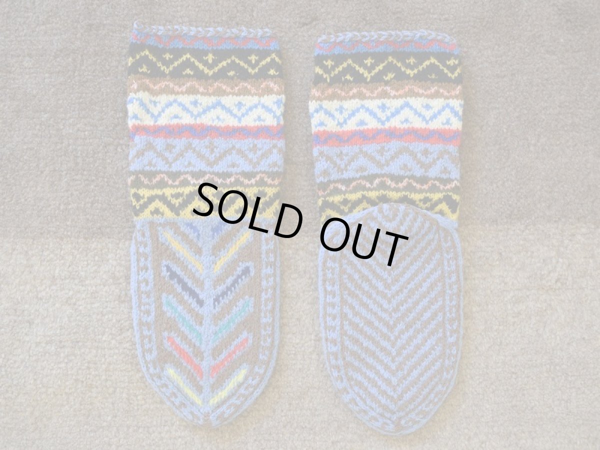 画像2: 新品 イラン製 アクリル混ウール ミドル 23-24 cm 手編み靴下 ニットルームソックス Long Knit Room Socks n-am2324-62h4a5 (2)