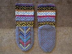 画像2: 新品 イラン製 アクリル混ウール ミドル 23-24 cm 手編み靴下 ニットルームソックス Long Knit Room Socks n-am2324-62h4a5 (2)
