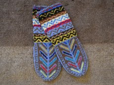 画像1: 新品 イラン製 アクリル混ウール ミドル 23-24 cm 手編み靴下 ニットルームソックス Long Knit Room Socks n-am2324-62h4a5 (1)