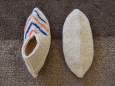 画像2: 新品 イラン製 ウール ショート くるぶし丈 24-25 cm 手編み靴下 ニットルームソックス Long Knit Room Socks n-ws2425-75h2a3 (2)