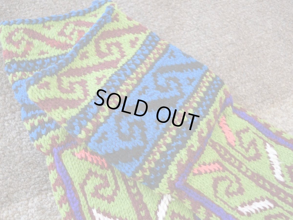 画像3: 新品 イラン製 アクリル混ウール ミドル 23-24 cm 手編み靴下 ニットルームソックス Long Knit Room Socks n-am2324-64h4a5 (3)