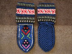 画像2: 新品 イラン製 アクリル混ウール ミドル 21-22 cm 手編み靴下 ニットルームソックス Long Knit Room Socks n-am2122-99h4a5 (2)