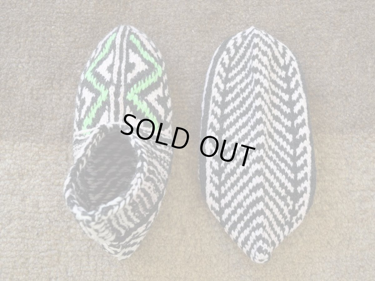 画像2: 新品 イラン製 アクリル混ウール ショート くるぶし丈 24-25 cm 手編み靴下 ニットルームソックス Long Knit Room Socks n-as2425-68h2a3 (2)