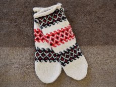 画像1: 新品 イラン製 アクリル混ウール ミドル 22-23 cm 手編み靴下 ニットルームソックス Long Knit Room Socks n-am2223-83h4a5 (1)