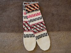 画像1: 新品 イラン製 アクリル混ウール ロング 22-23 cm 手編み靴下 ニットルームソックス Long Knit Room Socks n-al2223-35h5a7 (1)