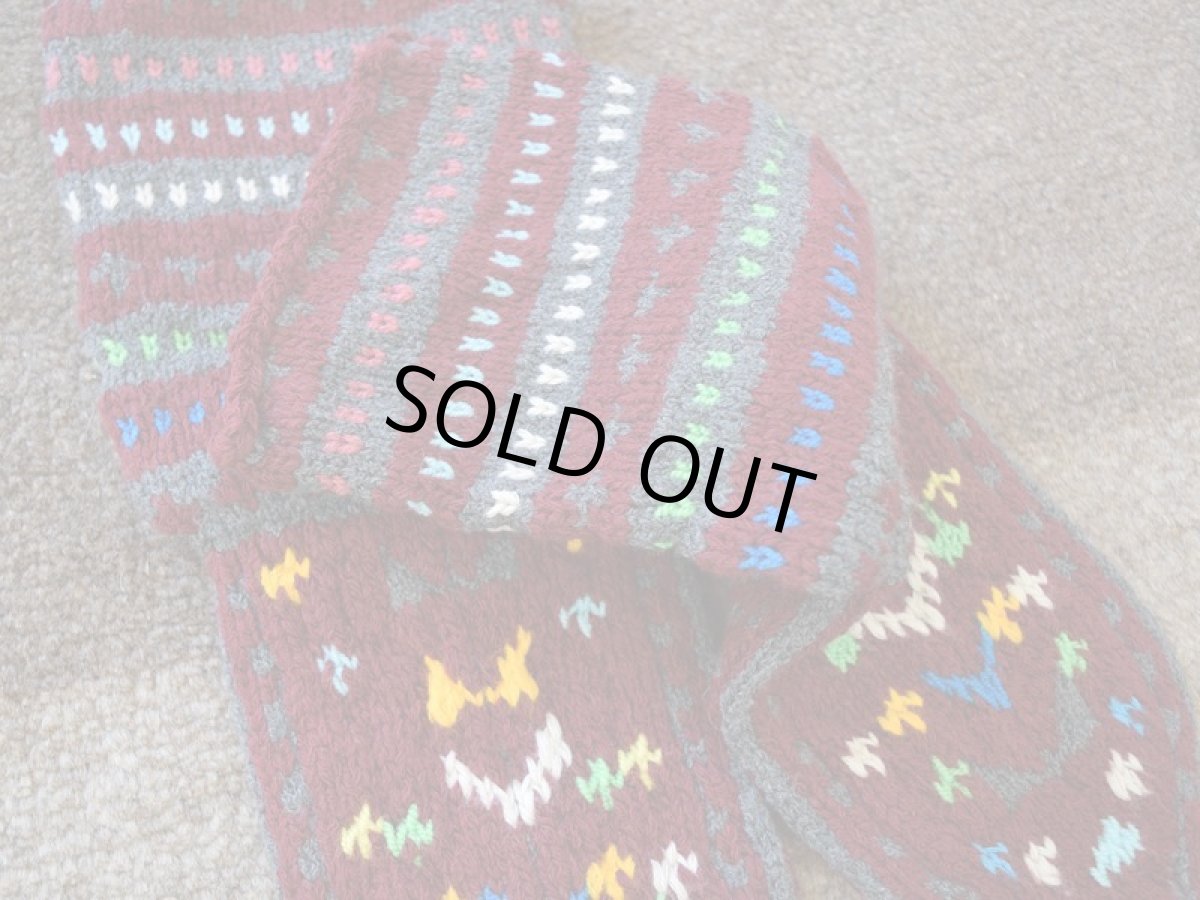 画像3: 新品 イラン製 アクリル混ウール ミドル 23-24 cm 手編み靴下 ニットルームソックス Long Knit Room Socks n-am2324-60h4a5 (3)