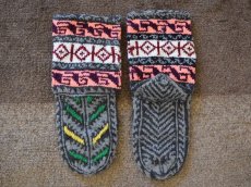 画像2: 新品 イラン製 アクリル混ウール ミドル 23-24 cm 手編み靴下 ニットルームソックス Long Knit Room Socks n-am2324-59h4a5 (2)