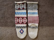 画像2: 新品 イラン製 アクリル混ウール ロング 21-22 cm 手編み靴下 ニットルームソックス Long Knit Room Socks n-al2122-44h5a7 (2)