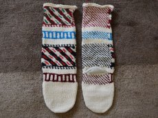 画像2: 新品 イラン製 アクリル混ウール ロング 22-23 cm 手編み靴下 ニットルームソックス Long Knit Room Socks n-al2223-38h5a7 (2)