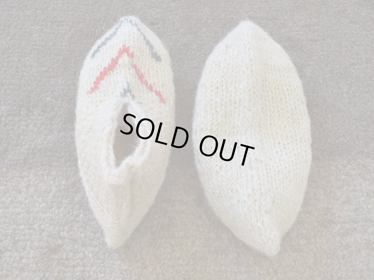 画像2: 新品 イラン製 ウール ショート くるぶし丈 24-25 cm 手編み靴下 ニットルームソックス Long Knit Room Socks n-ws2425-73h2a3 (2)