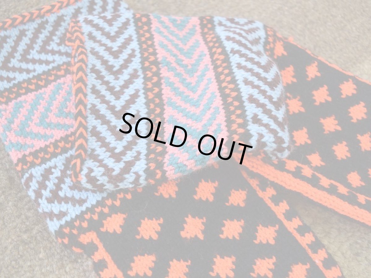 画像3: 新品 イラン製 アクリル混ウール ミドル 21-22 cm 手編み靴下 ニットルームソックス Long Knit Room Socks n-am2122-95h4a5 (3)