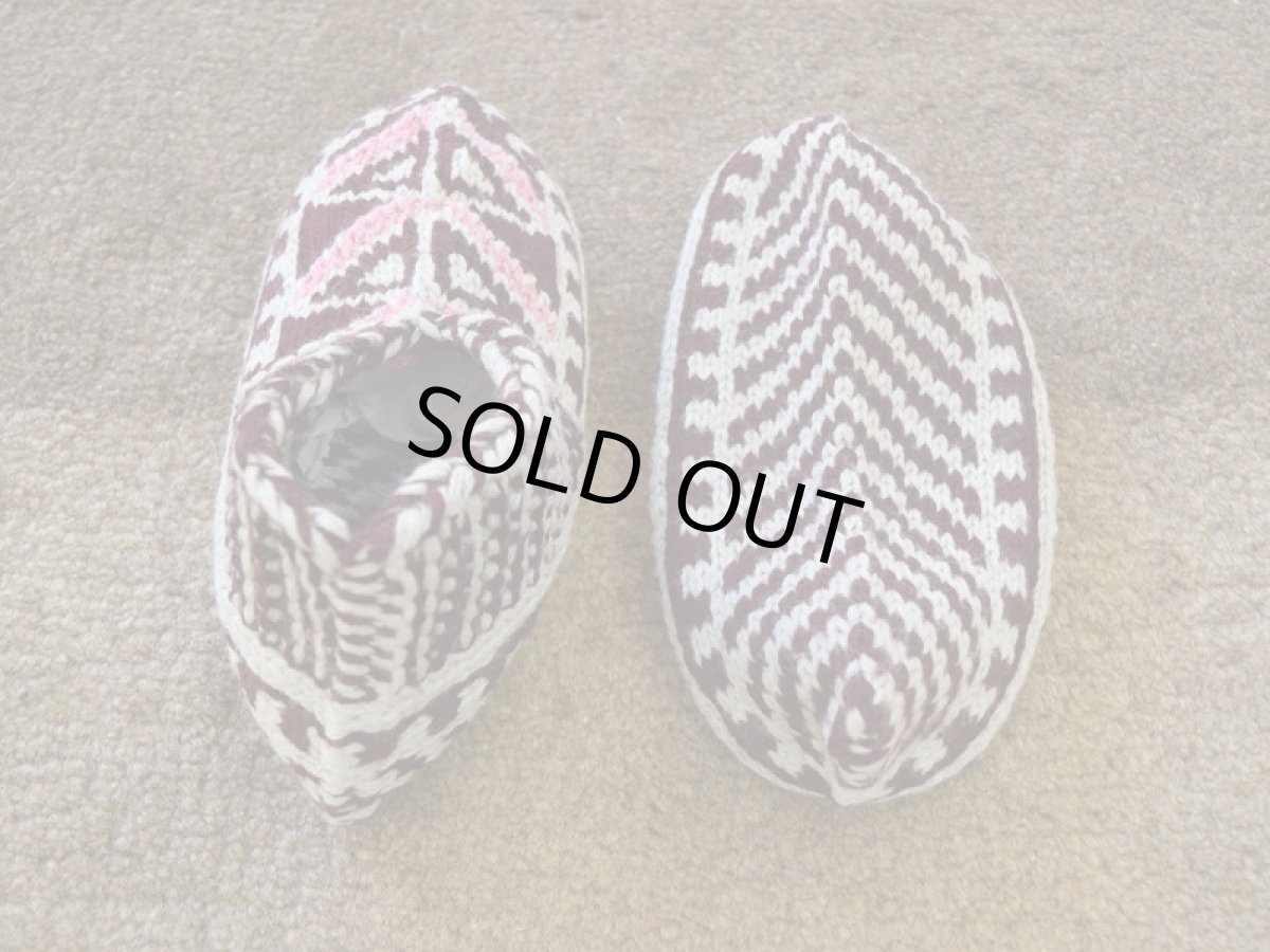 画像2: 新品 イラン製 アクリル混ウール ショート くるぶし丈 25-26 cm 手編み靴下 ニットルームソックス Long Knit Room Socks n-as2526-78h2a3 (2)