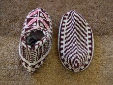 画像2: 新品 イラン製 アクリル混ウール ショート くるぶし丈 25-26 cm 手編み靴下 ニットルームソックス Long Knit Room Socks n-as2526-78h2a3 (2)