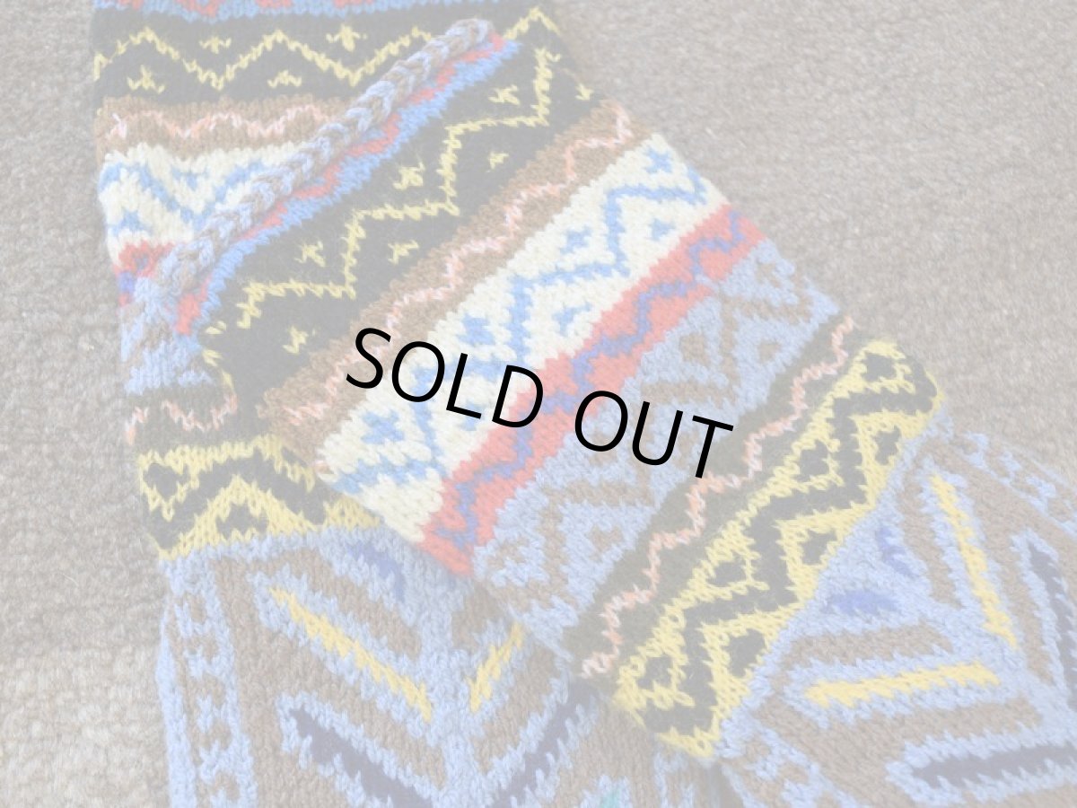 画像3: 新品 イラン製 アクリル混ウール ミドル 23-24 cm 手編み靴下 ニットルームソックス Long Knit Room Socks n-am2324-62h4a5 (3)