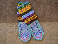 画像1: 新品 イラン製 アクリル混ウール ミドル 23-24 cm 手編み靴下 ニットルームソックス Long Knit Room Socks n-am2324-61h4a5 (1)