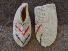 画像1: 新品 イラン製 ウール ショート くるぶし丈 24-25 cm 手編み靴下 ニットルームソックス Long Knit Room Socks n-ws2425-73h2a3 (1)