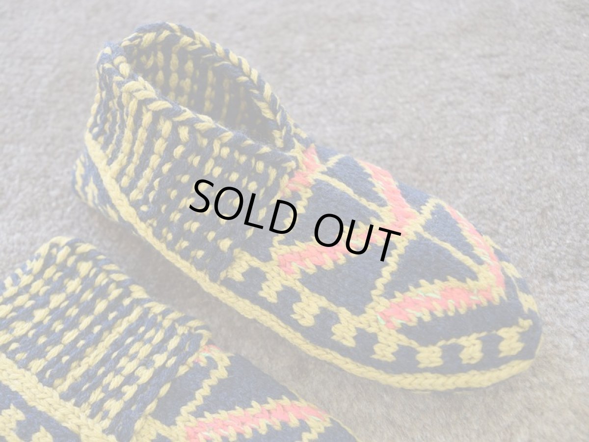 画像3: 新品 イラン製 アクリル混ウール ショート くるぶし丈 24-25 cm 手編み靴下 ニットルームソックス Long Knit Room Socks n-as2425-70h2a3 (3)