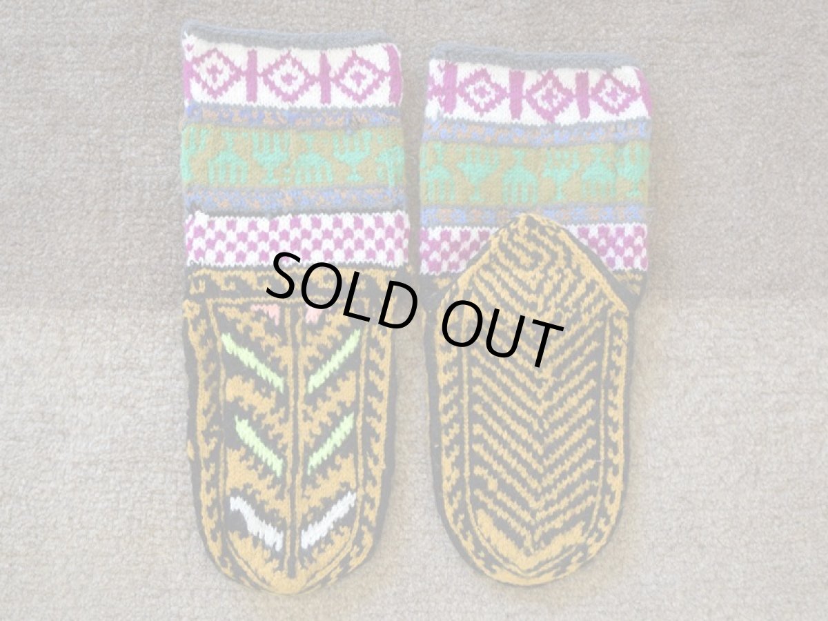 画像2: 新品 イラン製 アクリル混ウール ミドル 23-24 cm 手編み靴下 ニットルームソックス Long Knit Room Socks n-am2324-58h4a5 (2)