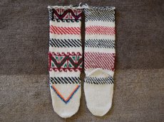 画像2: 新品 イラン製 アクリル混ウール ロング 22-23 cm 手編み靴下 ニットルームソックス Long Knit Room Socks n-al2223-36h5a7 (2)