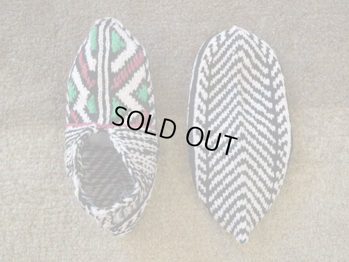 画像2: 新品 イラン製 アクリル混ウール ショート くるぶし丈 24-25 cm 手編み靴下 ニットルームソックス Long Knit Room Socks n-as2425-71h2a3 (2)