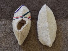 画像2: 新品 イラン製 ウール ショート くるぶし丈 24-25 cm 手編み靴下 ニットルームソックス Long Knit Room Socks n-ws2425-76h2a3 (2)