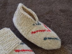 画像3: 新品 イラン製 ウール ショート くるぶし丈 24-25 cm 手編み靴下 ニットルームソックス Long Knit Room Socks n-ws2425-73h2a3 (3)