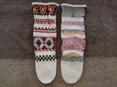 画像2: 新品 イラン製 アクリル混ウール ロング 22-23 cm 手編み靴下 ニットルームソックス Long Knit Room Socks n-al2223-28h5a7 (2)