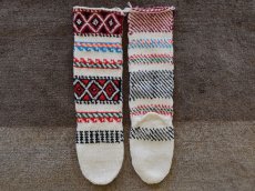画像2: 新品 イラン製 アクリル混ウール ロング 22-23 cm 手編み靴下 ニットルームソックス Long Knit Room Socks n-al2223-30h5a7 (2)