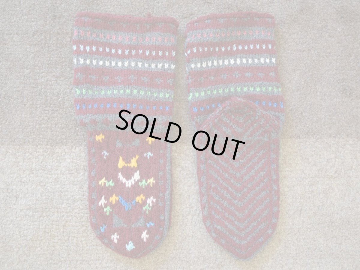 画像2: 新品 イラン製 アクリル混ウール ミドル 23-24 cm 手編み靴下 ニットルームソックス Long Knit Room Socks n-am2324-60h4a5 (2)